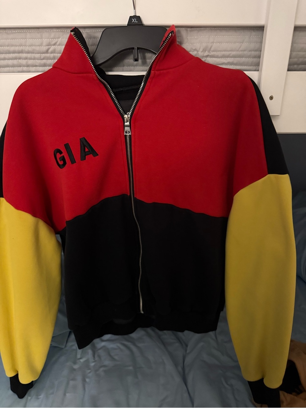 I.AM.GIA Red, Black & Yellow Colorblock Zip-Up Jacket